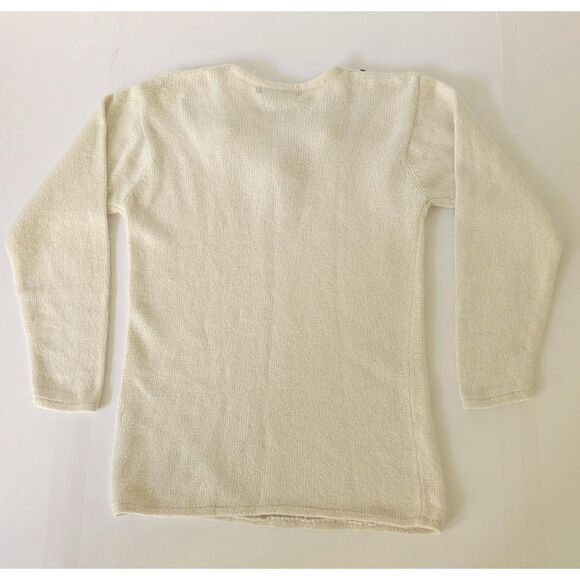 I.B. Diffusion Sweater VTG Size M Silk Angora Lambswool Rosettes Beads 80s - Picture 8 of 14